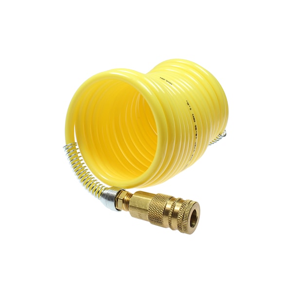 Nylon Coil 3/8" x 12 ' 1/4" Industrial Coupler/Connector